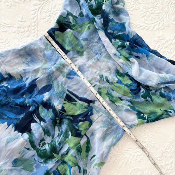 Lulus Flowery Passion Blue Floral Print Cowl Neck Midi Dress Small - Picture 8 of 9